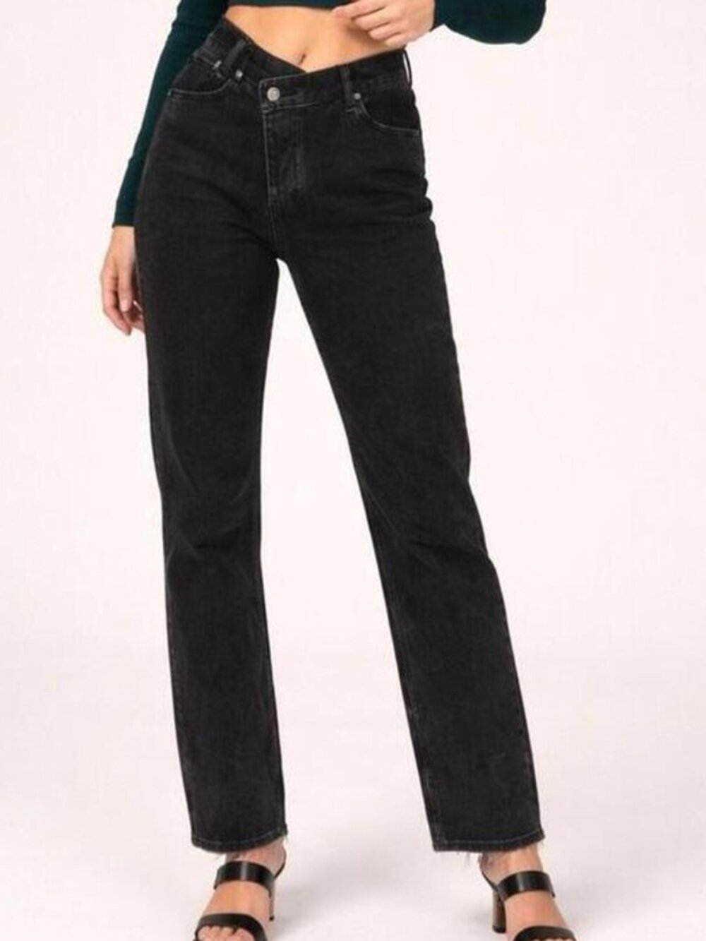 ABERCROMBIE & FITCH CURVE LOVE THE 90s SLIM STRAIGHT ULTRA HIGH RISE JEANS sz 14